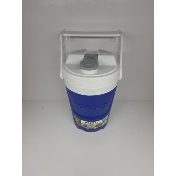 Igloo Laguna HalfGallon Beverage Jug Cooler &Hooks Blue Baseball Water Bottle - Picture 2 of 2